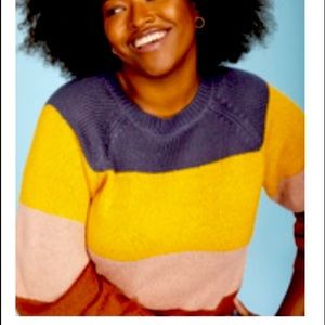 Eloquii Element | Multi Stripe Crew Neck Sweater